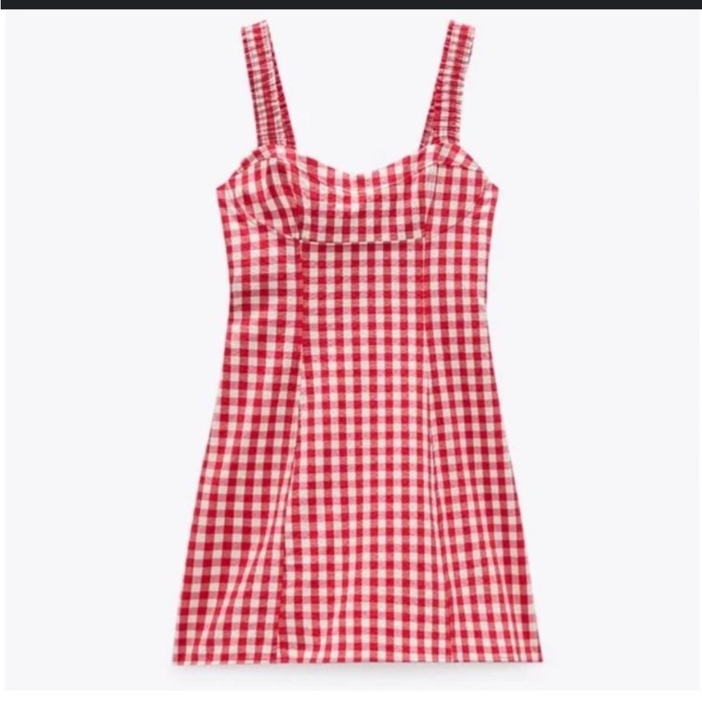 Zara Red Gingham Dress